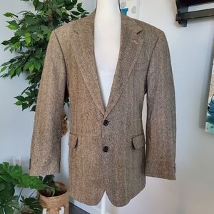 JEREMY COBB Pure Silk Herringbone Tweed Blazer 44R